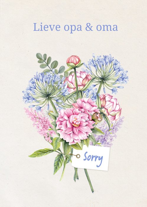 TMS | Sorry kaart | Opa en Oma | Bloemen