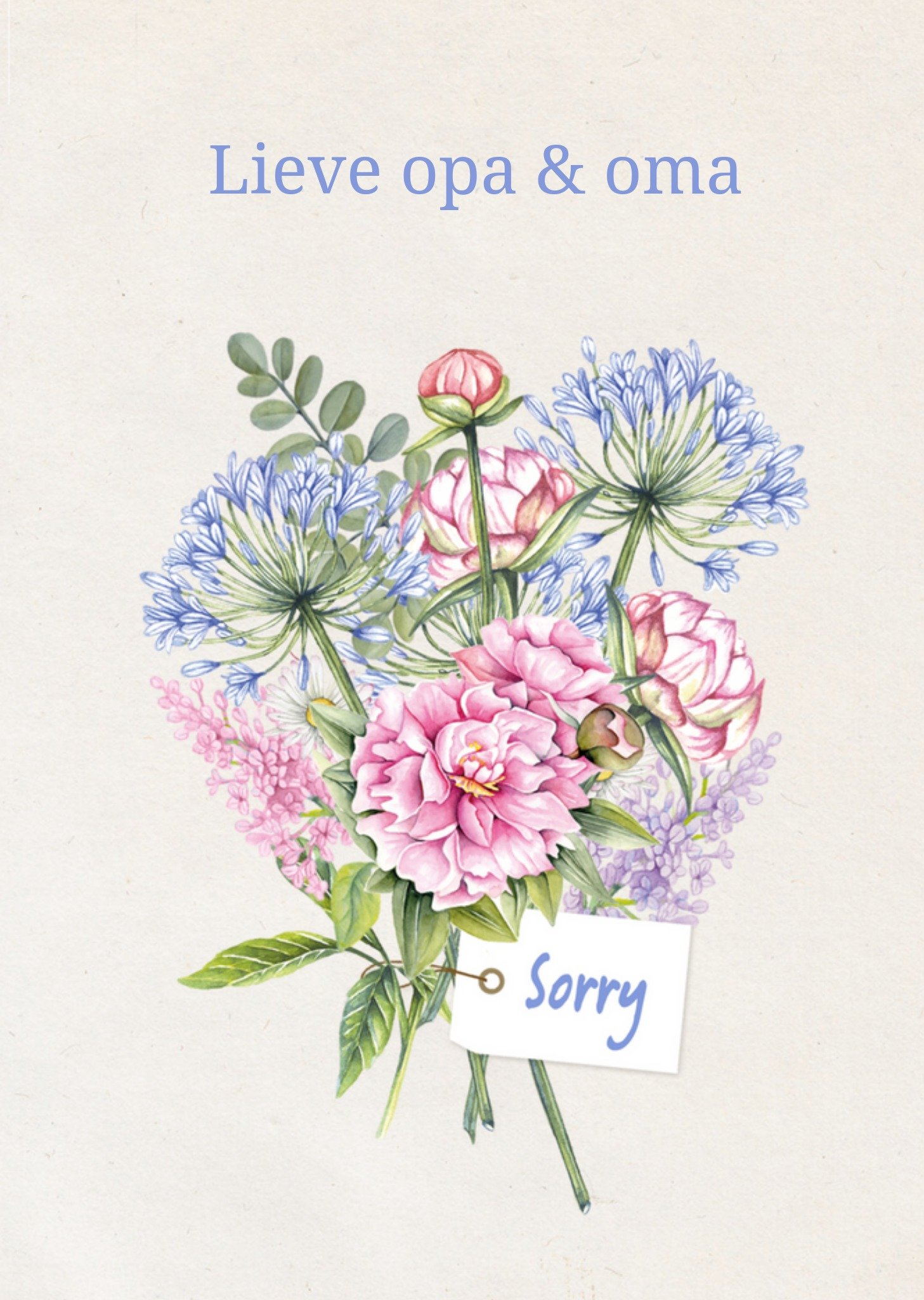 TMS - Sorry kaart - Opa en Oma - Bloemen