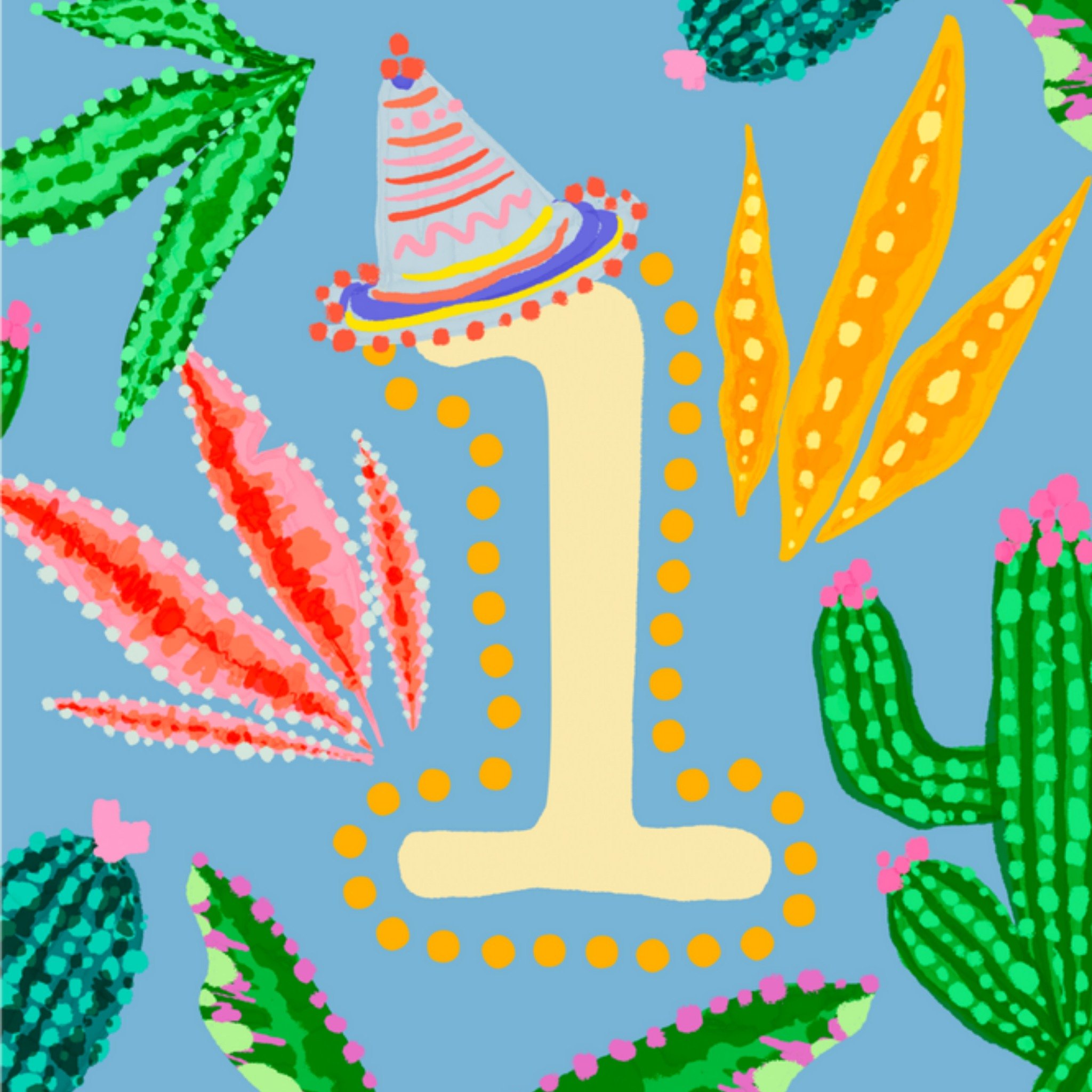 Verjaardagskaart - 1 - Tropisch