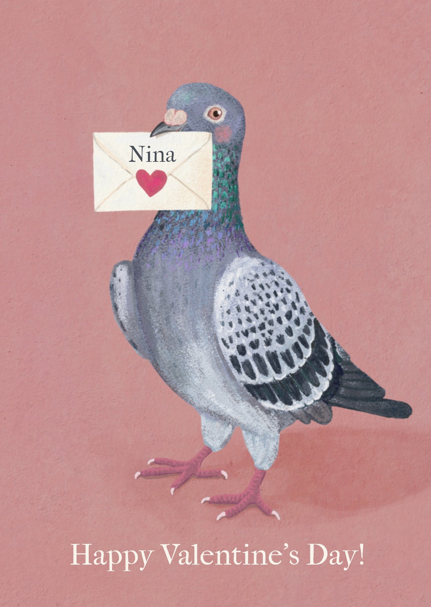 Petit Konijn - Valentijnskaart - met naam - duif 03