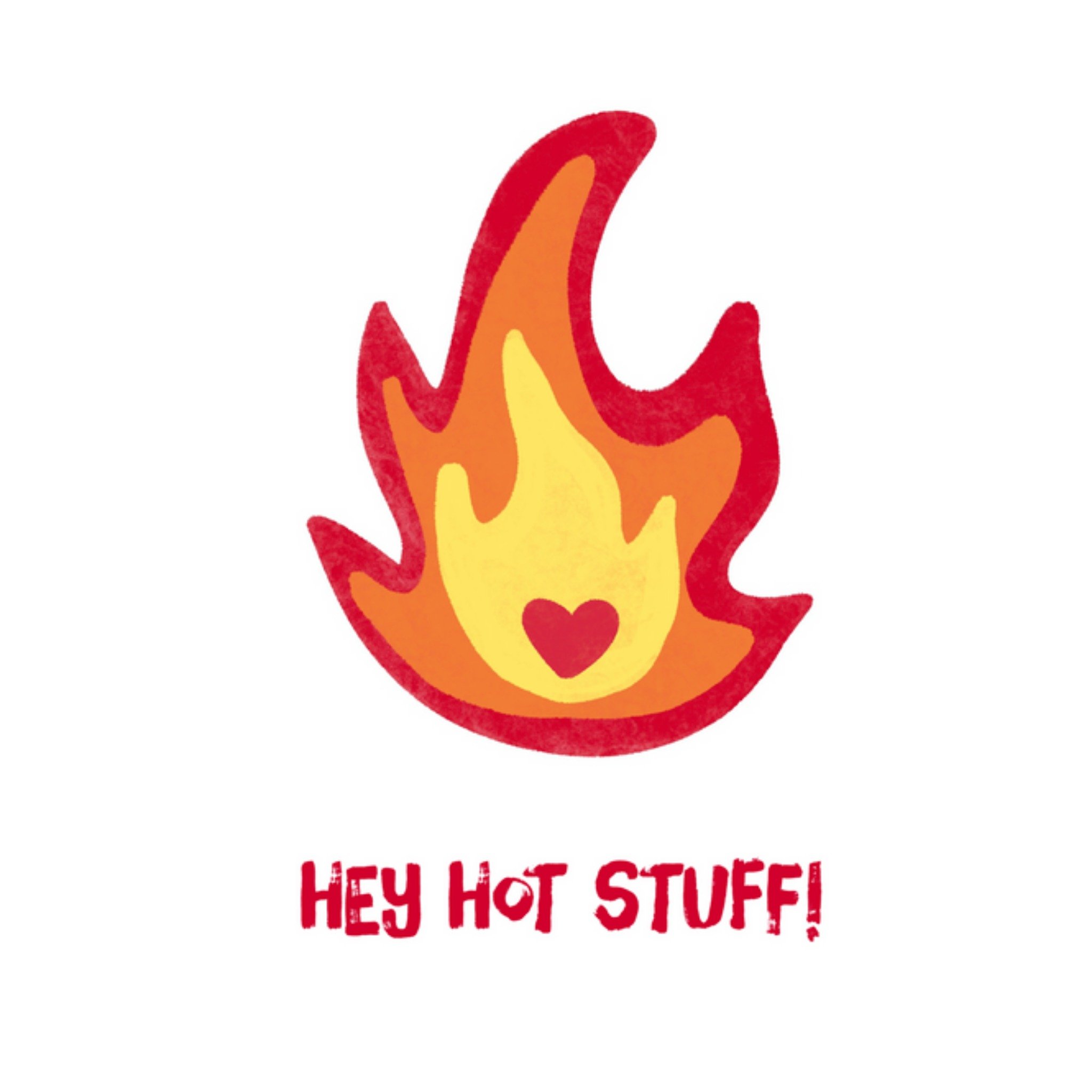 Valentijnskaart - vlam - hot stuff