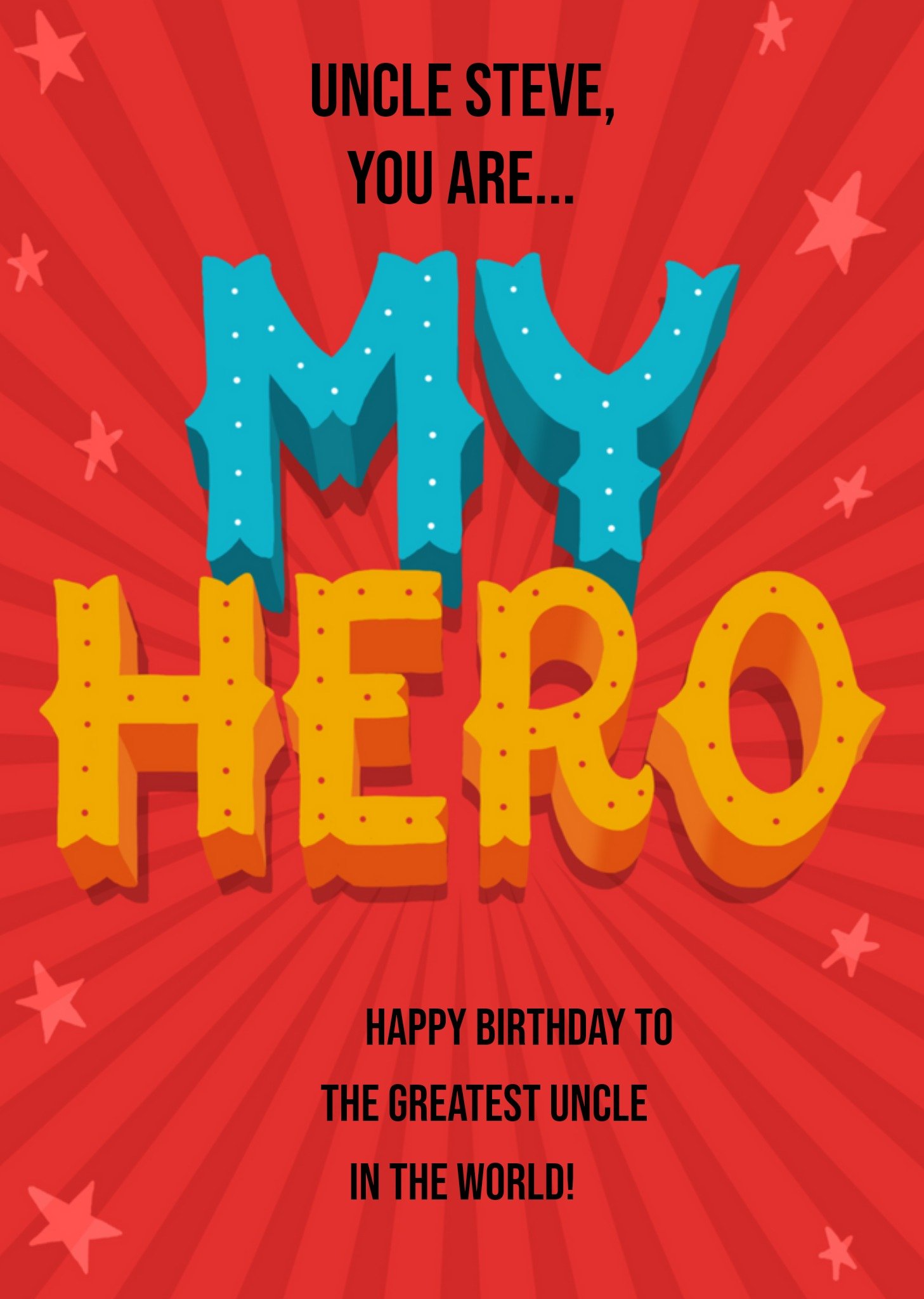 Verjaardagskaart - My hero