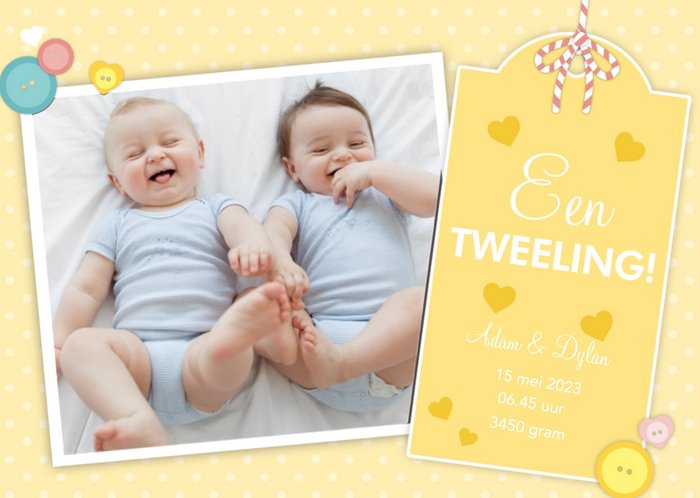 Greetz | Geboortekaart | fotokaart | tweeling