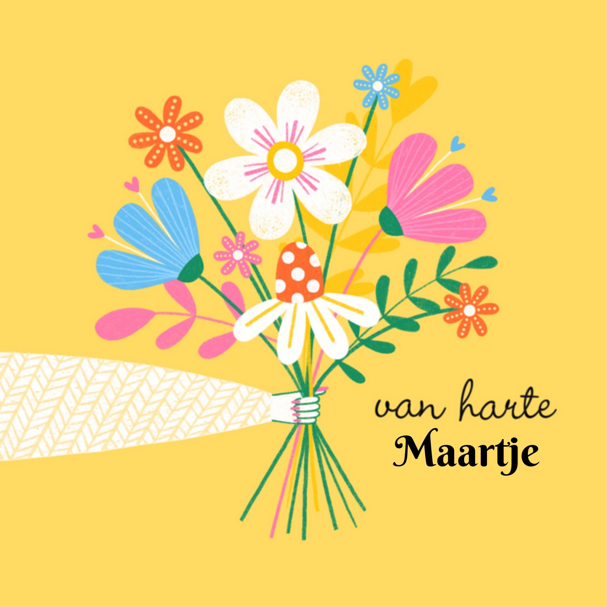 Marieke Witke - Verjaardagskaart - Bloemen boeket - Met naam