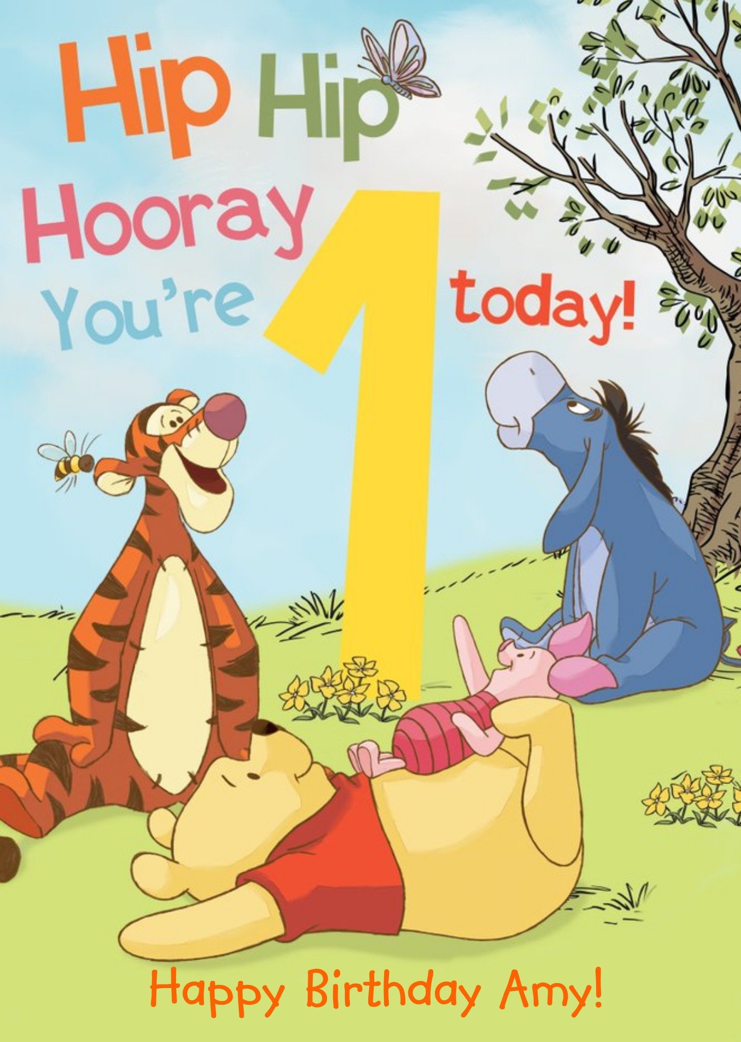 Winnie the Pooh - Verjaardagskaart - met naam