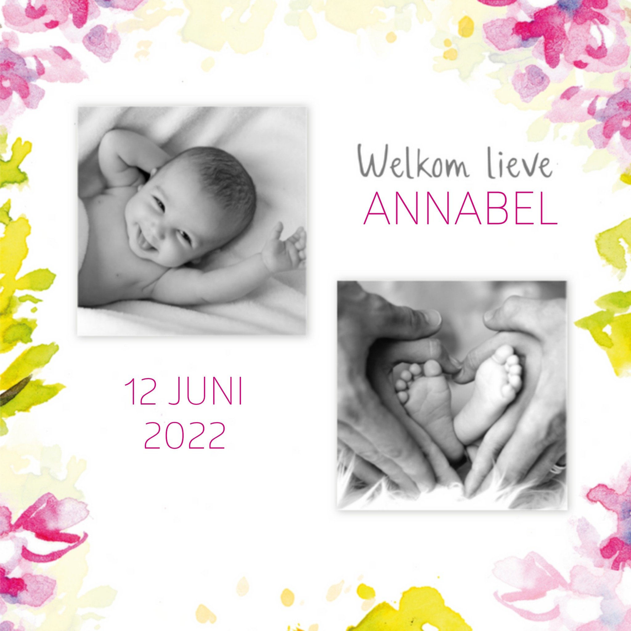 Michelle Dujardin - Geboortekaart - foto - naam