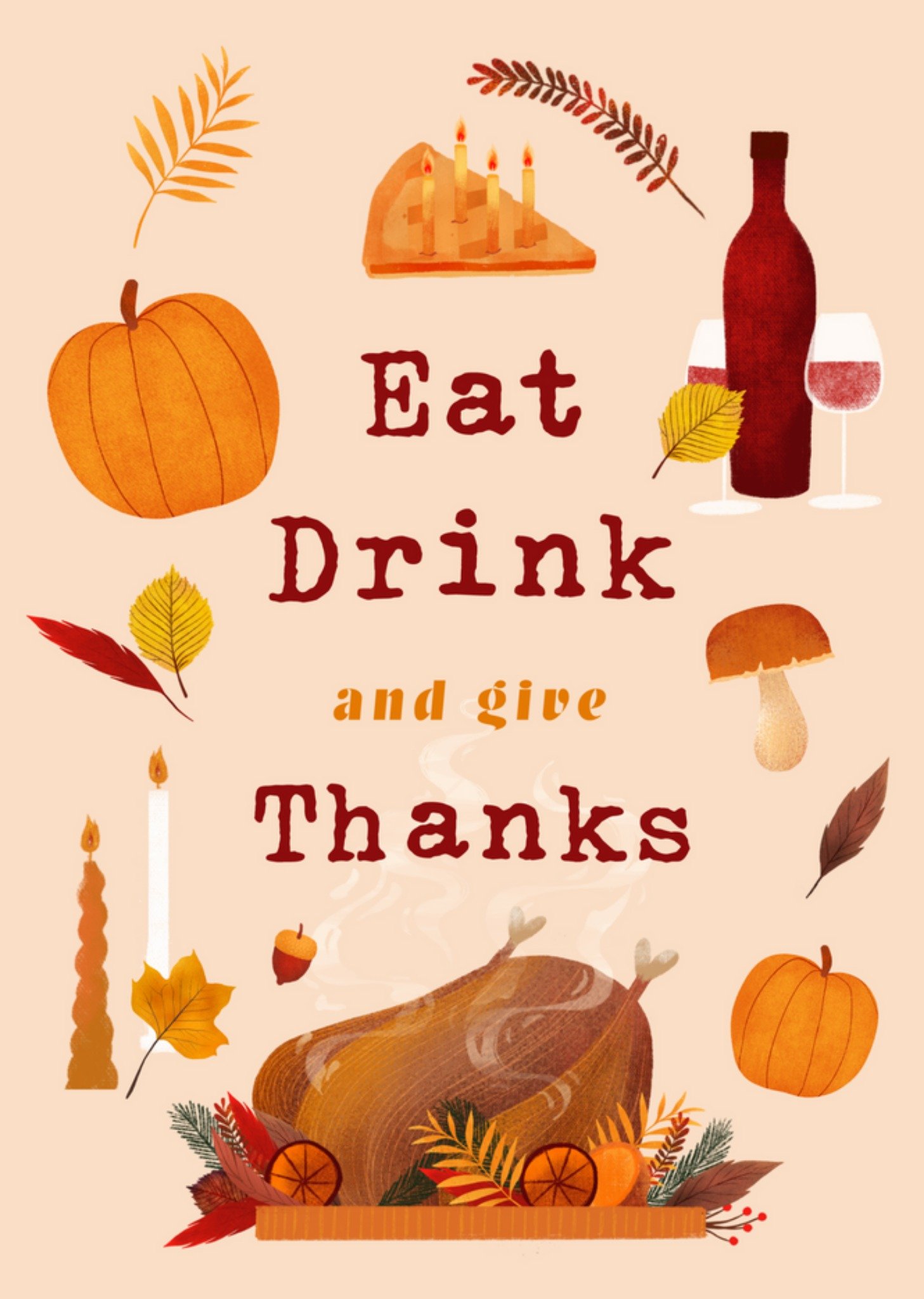 Thanksgiving kaart - eten - herfst