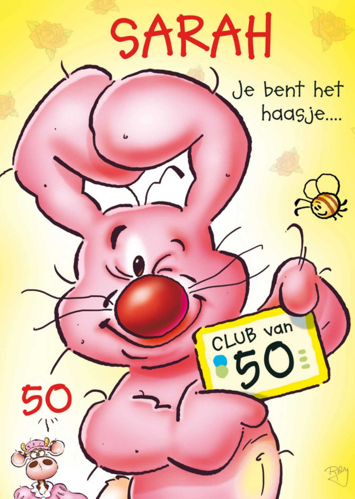 Doodles - Verjaardagskaart - 50 jaar - konijn