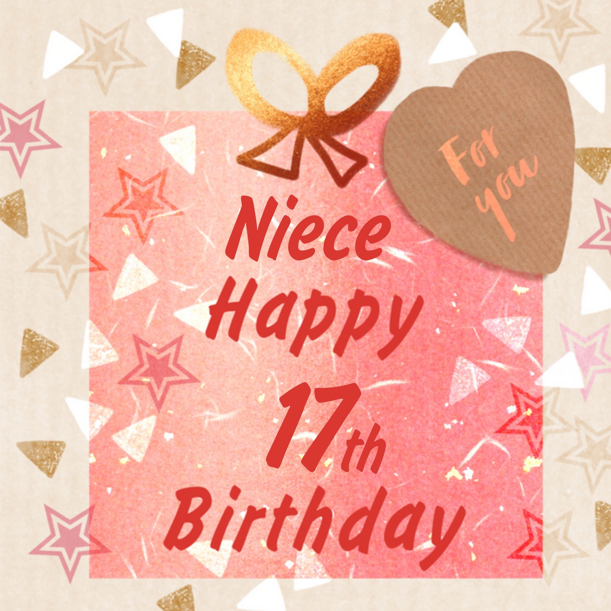 Verjaardagskaart - Niece happy 17th