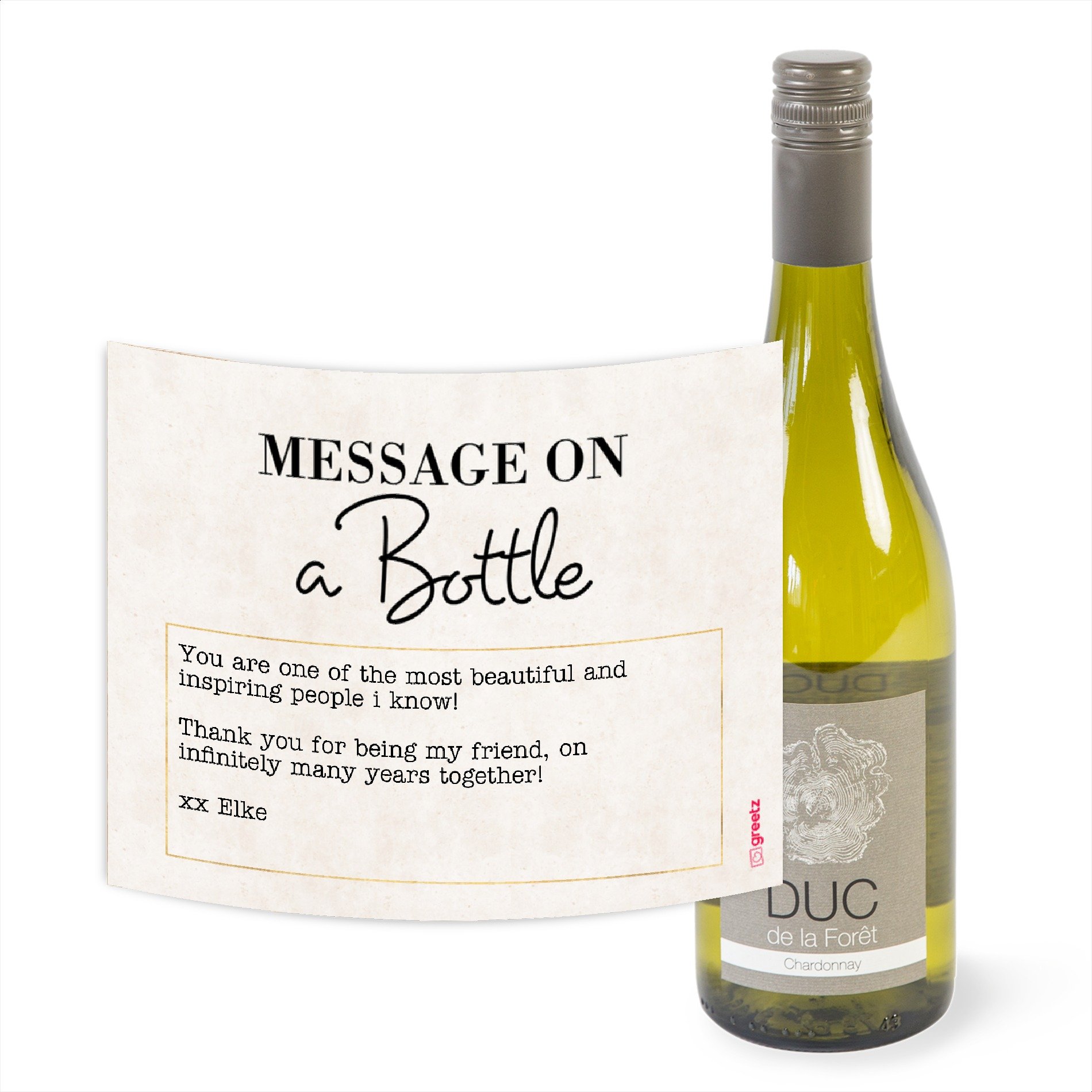 Duc de la Foret - Chardonnay - Message met eigen tekst - 750 ml