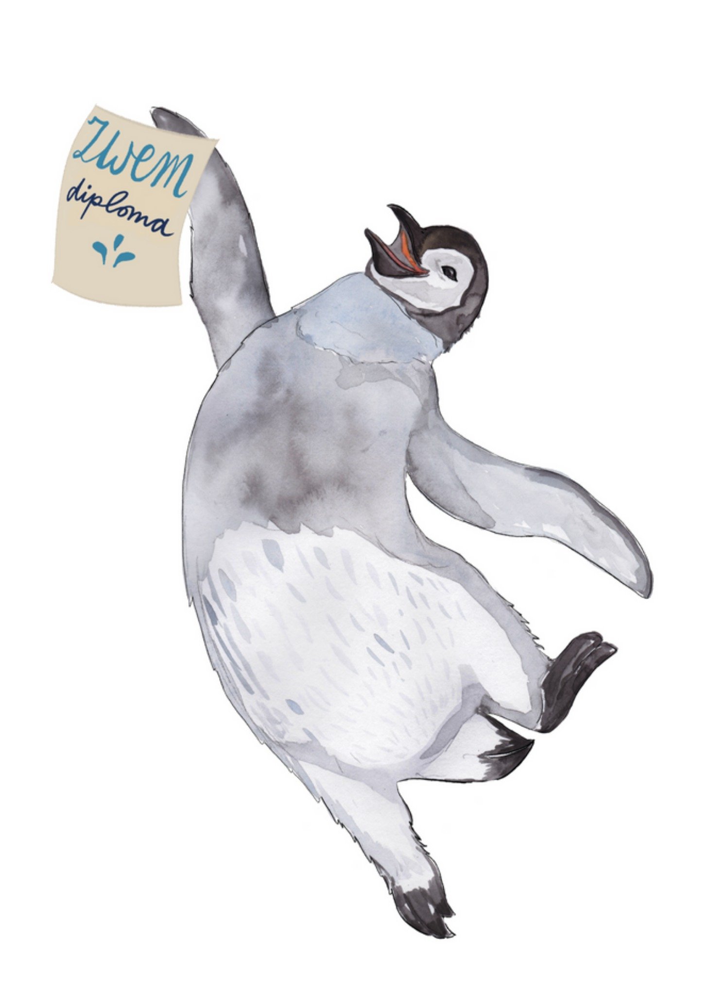 Marie Bodie - Zwemdiploma kaart - Pinguin
