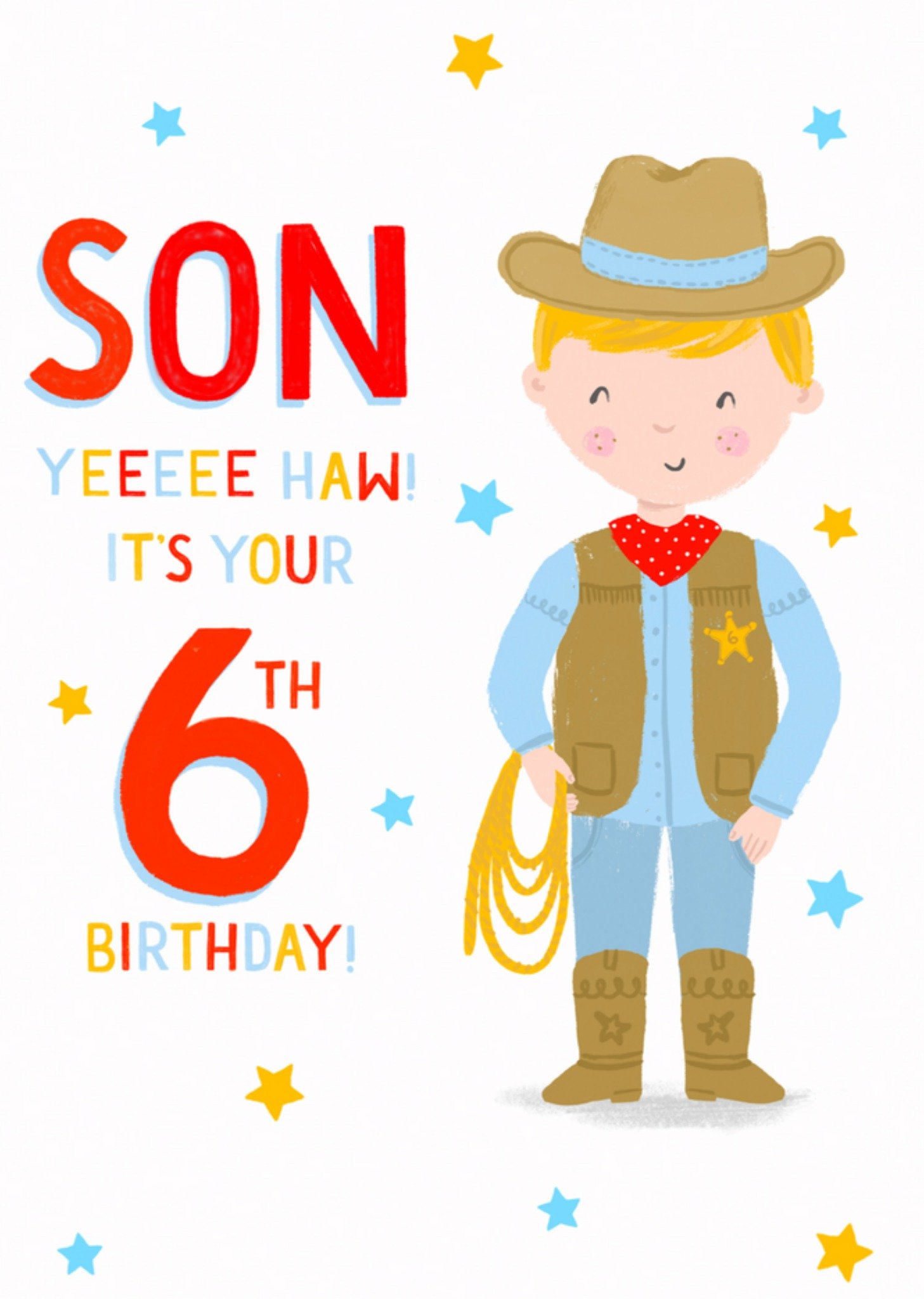 Verjaardagskaart - Cowboy met leeftijd