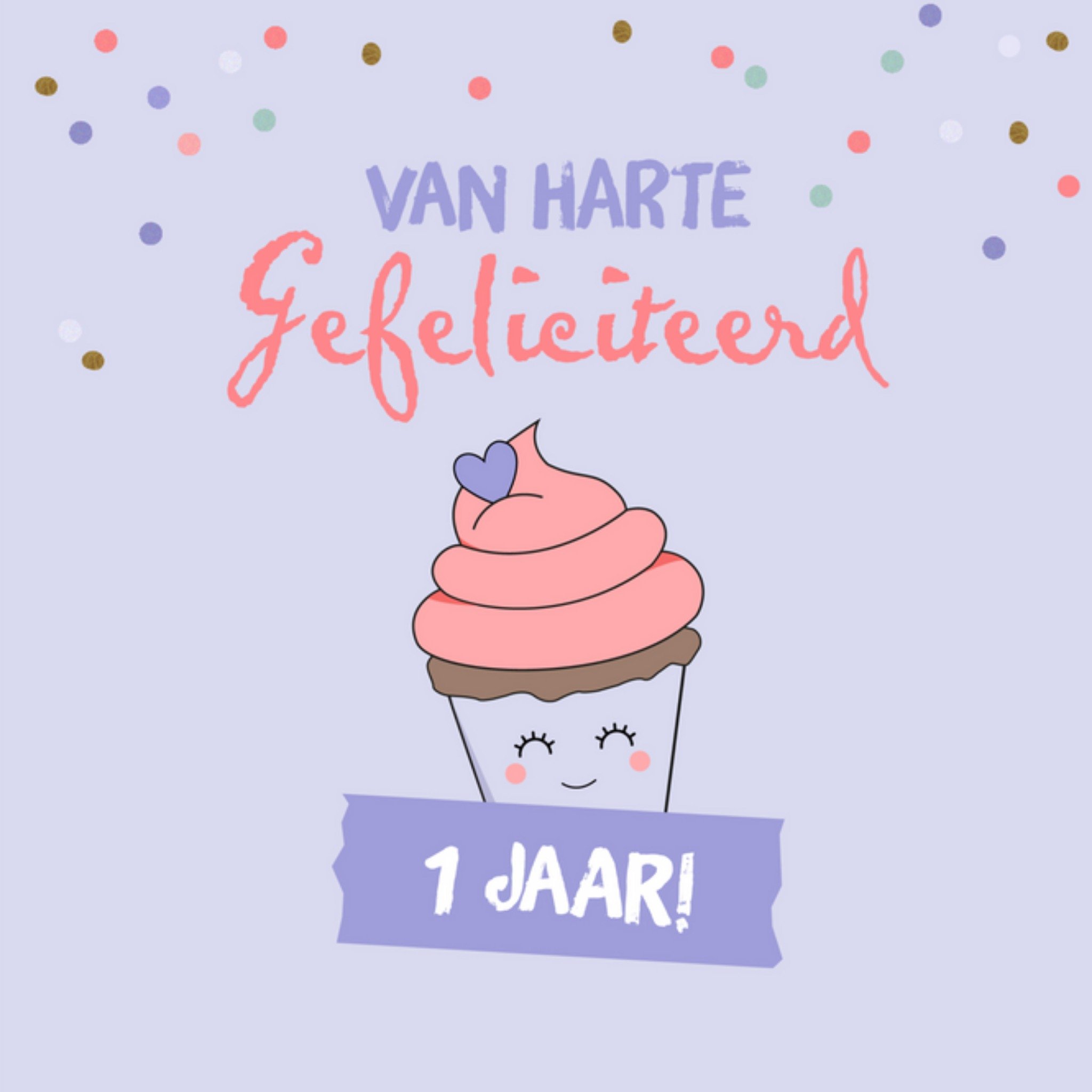 Verjaardagskaart - Cupcake