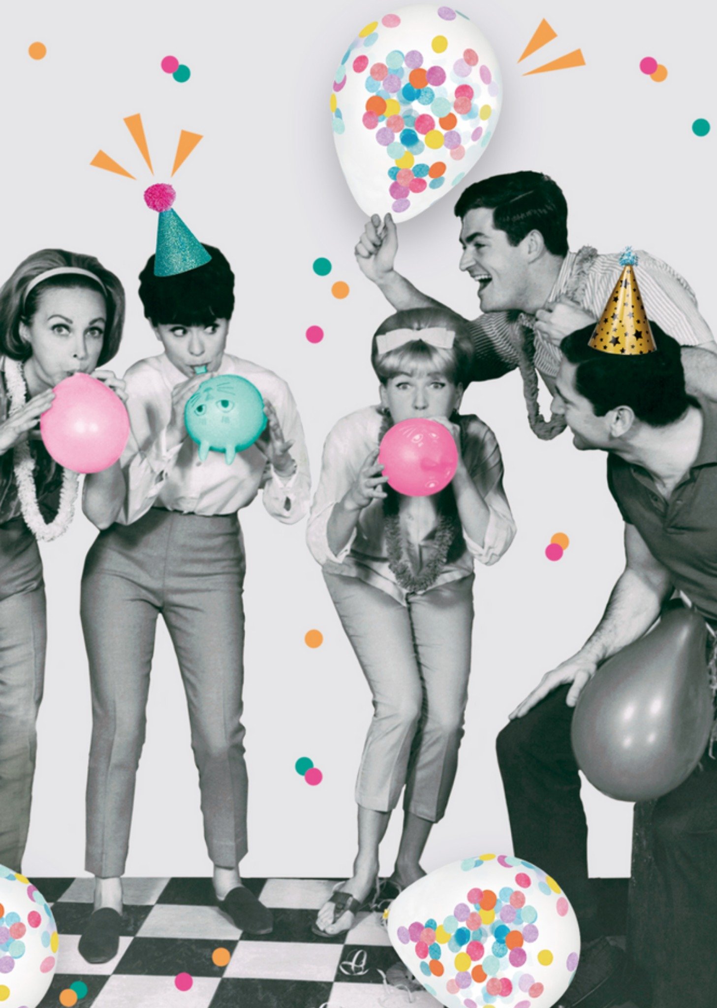 TMS - Verjaardagskaart - feestje - ballonnen