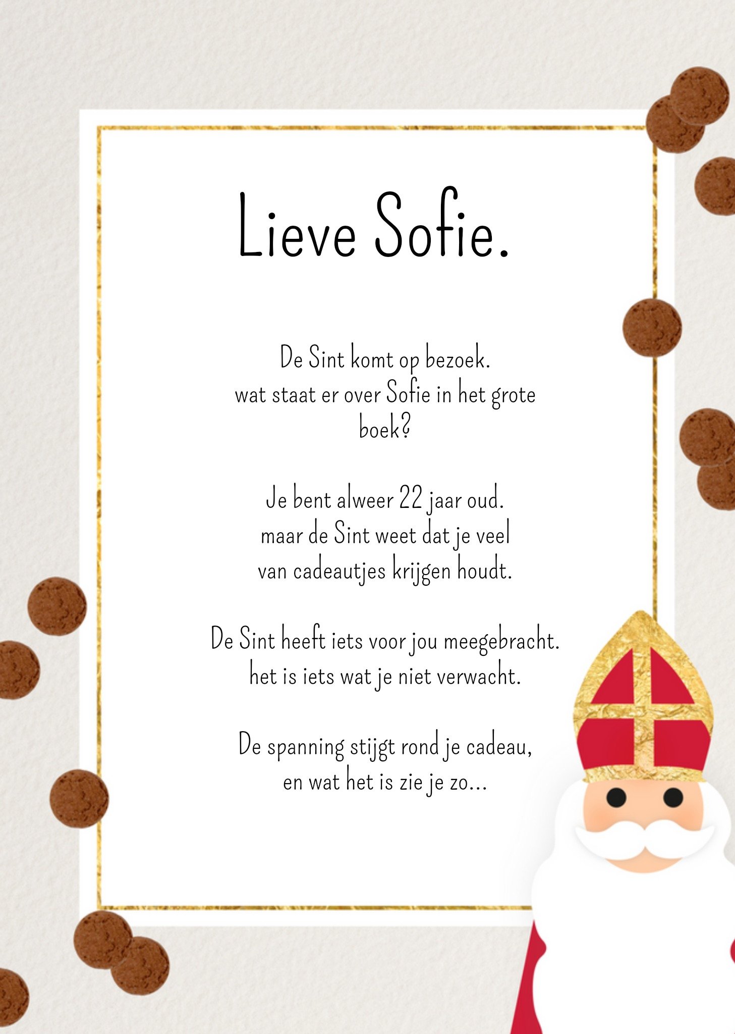 Greetz - Sinterklaaskaart - Met naam en gedicht