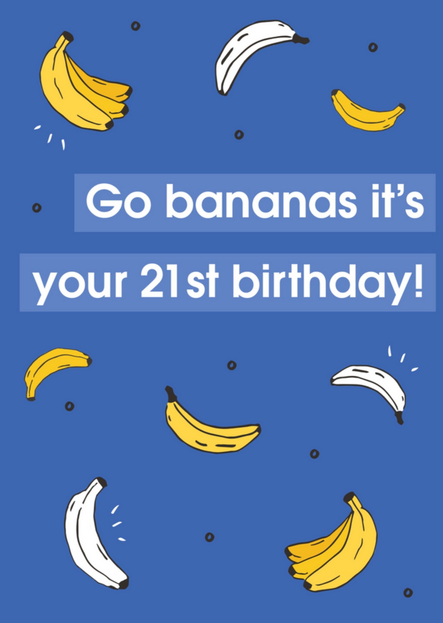 Verjaardagskaart - bananen - 21 jaar