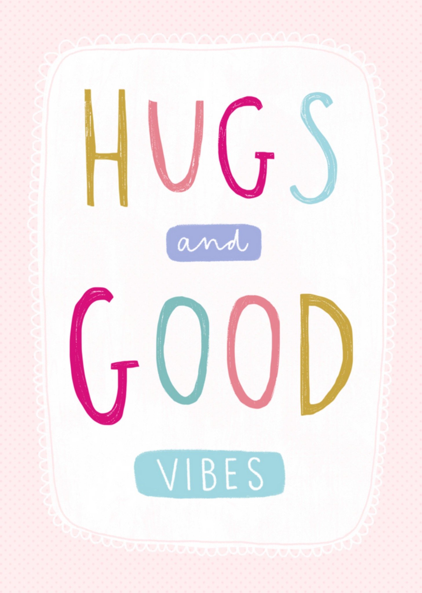 Denken aan kaart - hugs and good vibes