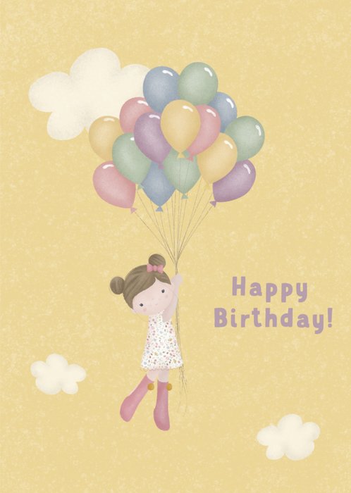 Little Dutch | Verjaardagskaart | Meisje | Ballonnen