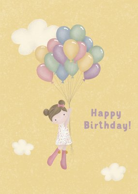 Little Dutch | Verjaardagskaart | Meisje | Ballonnen