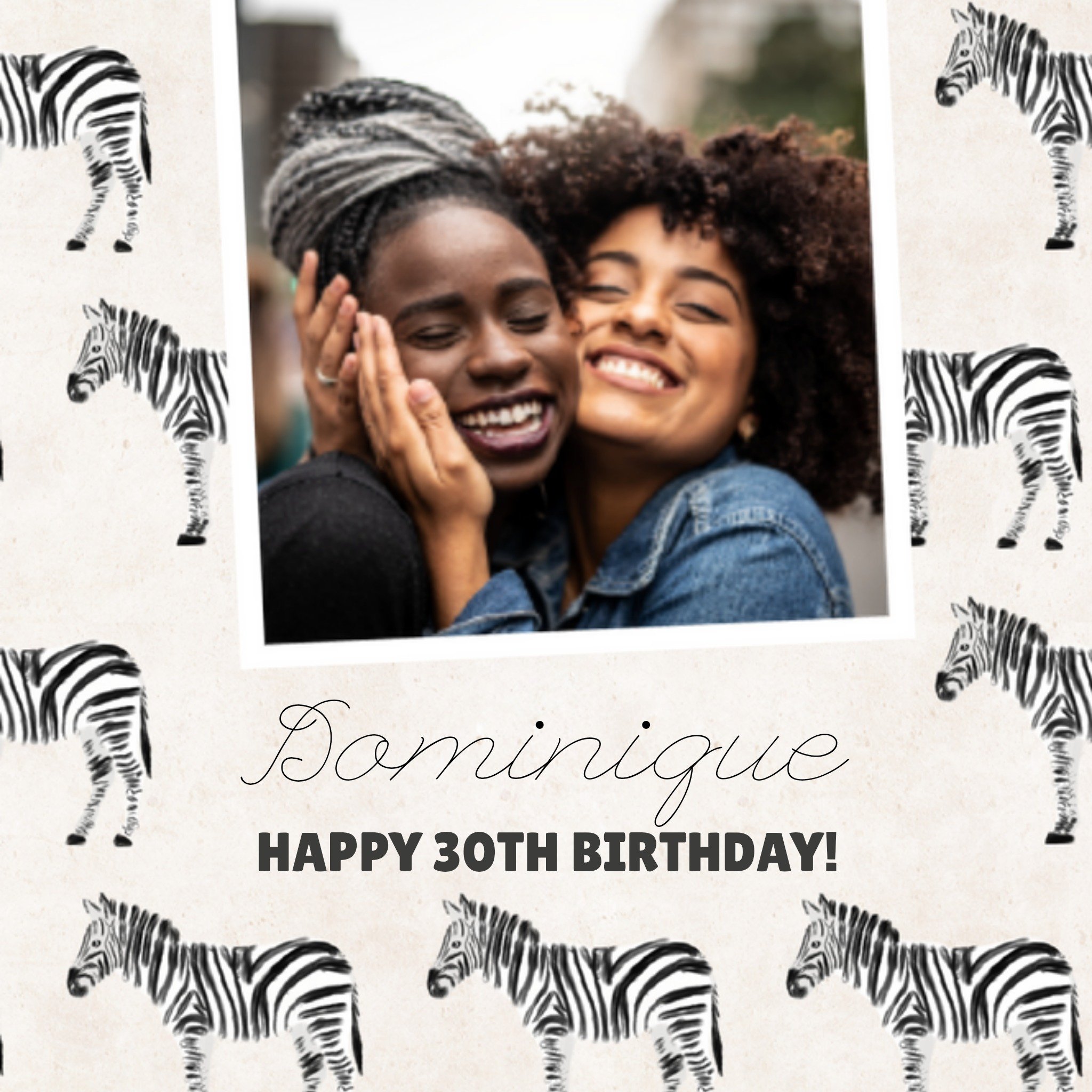 Verjaardagskaart - Zebra