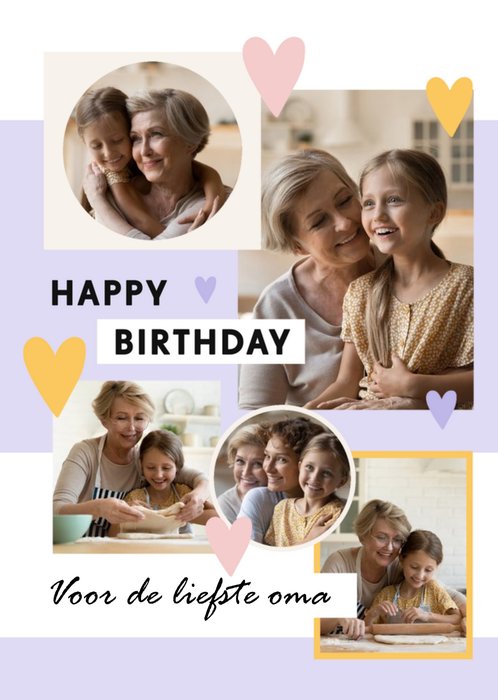 Greetz | Verjaardagskaart | Hartjes | Liefste Oma