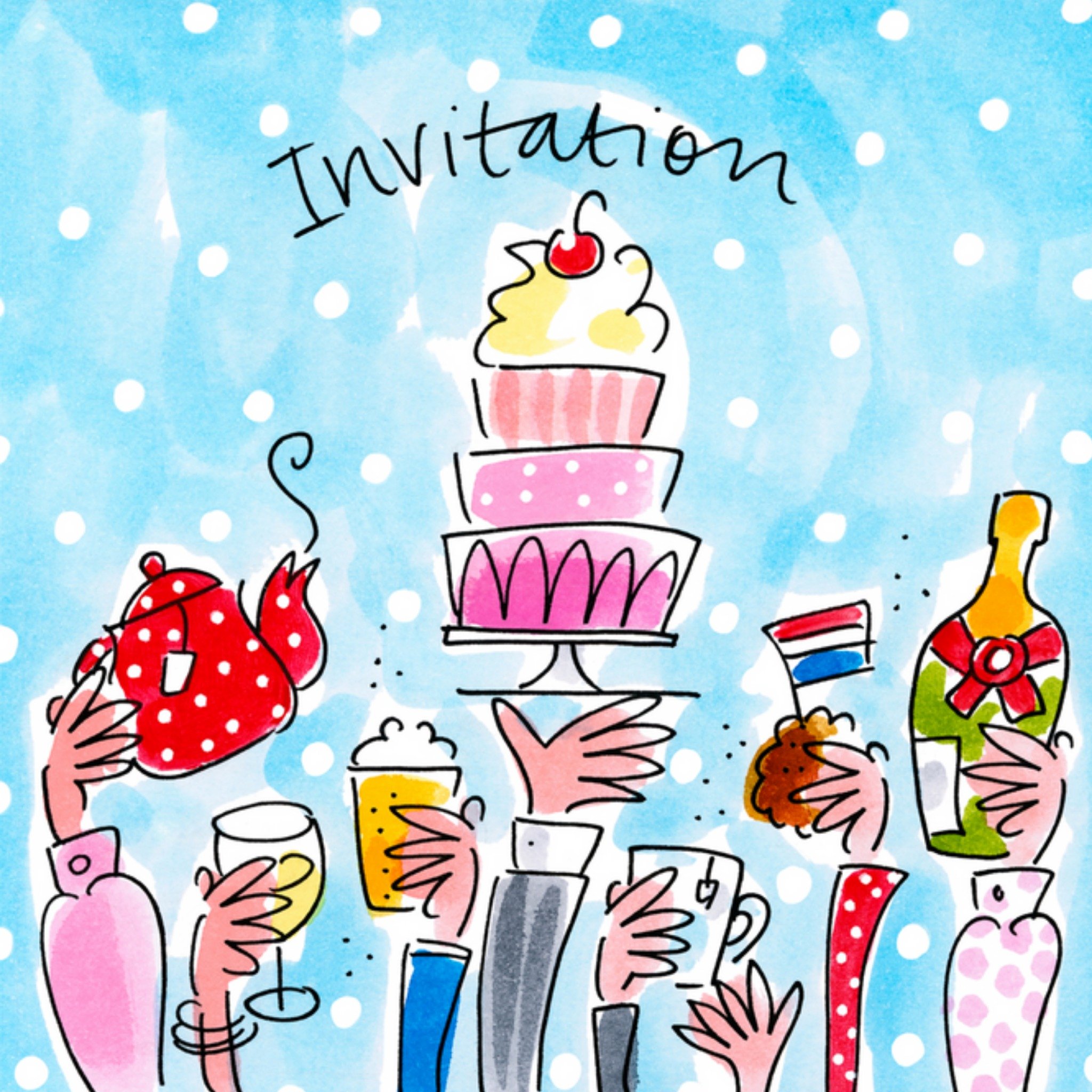 Uitnodiging verjaardag - Blond Amsterdam - Taart