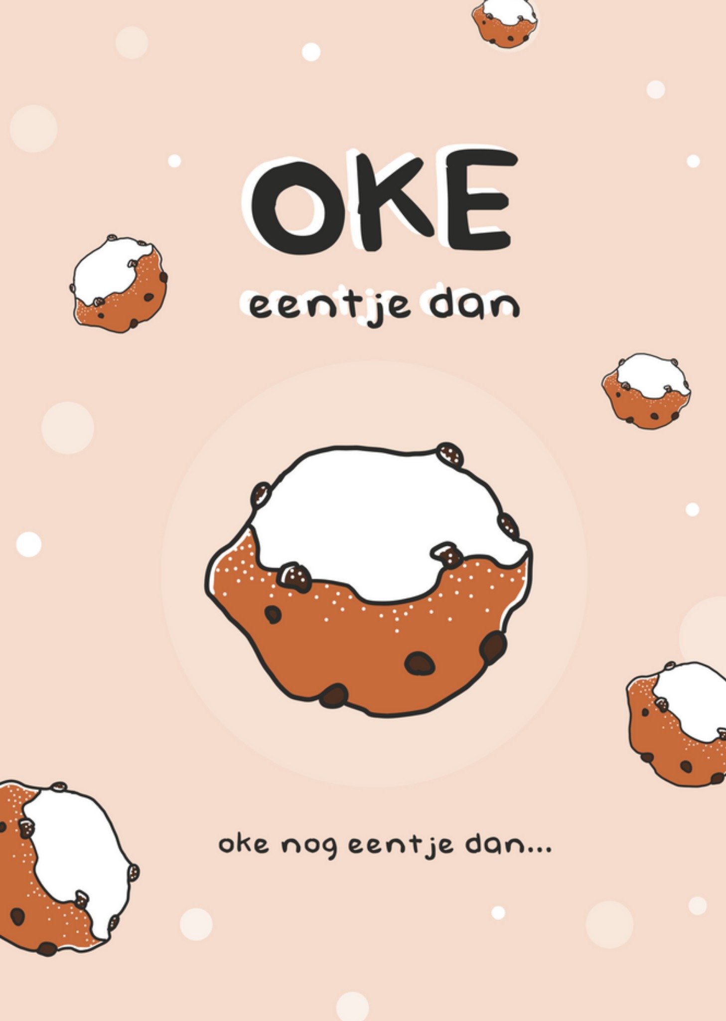 Liefs Jansje - Nieuwjaarskaart - eten - oliebollen