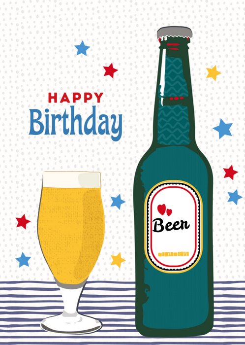 TMS | Verjaardagskaart | Illustratie | Bier