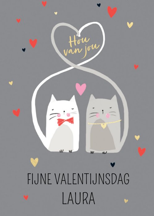 Paperlink | Valentijnskaart | met naam | kat