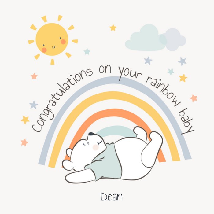 Disney | Geboortekaart | Winnie the Pooh | Rainbow baby