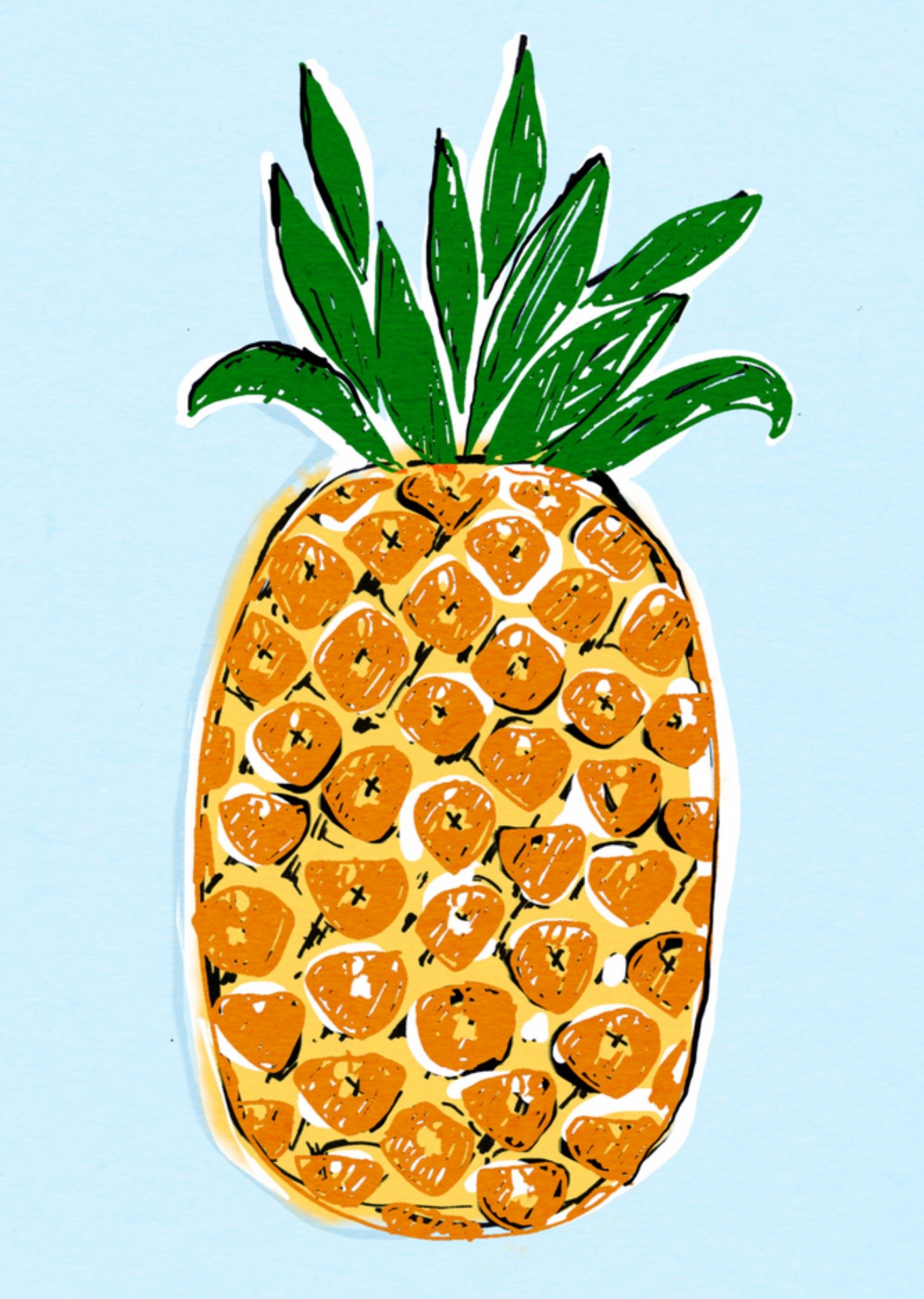 Verjaardagskaart - ananas