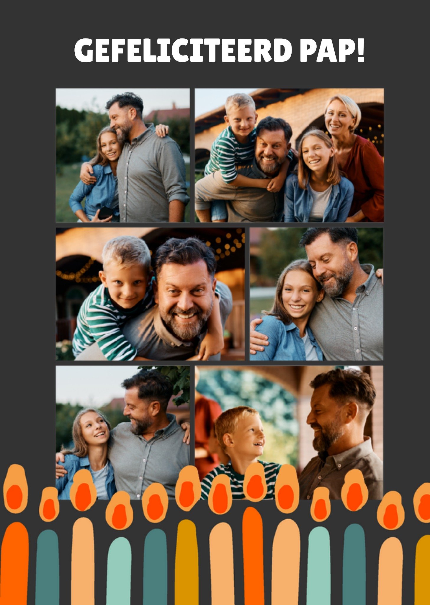 Verjaardagskaart - Gefeliciteerd Pap - Met fotos