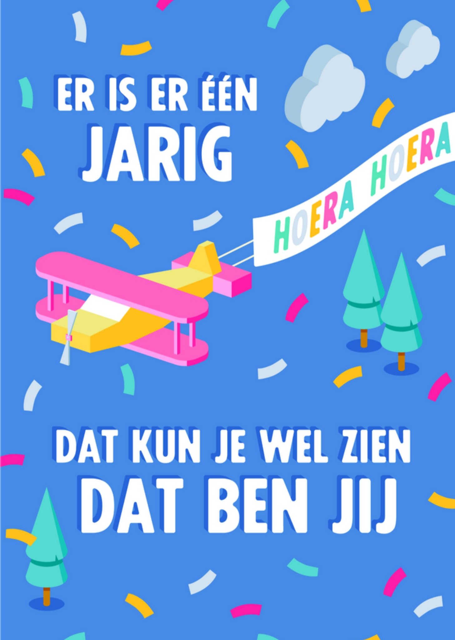 Verjaardagskaart - Vliegtuig