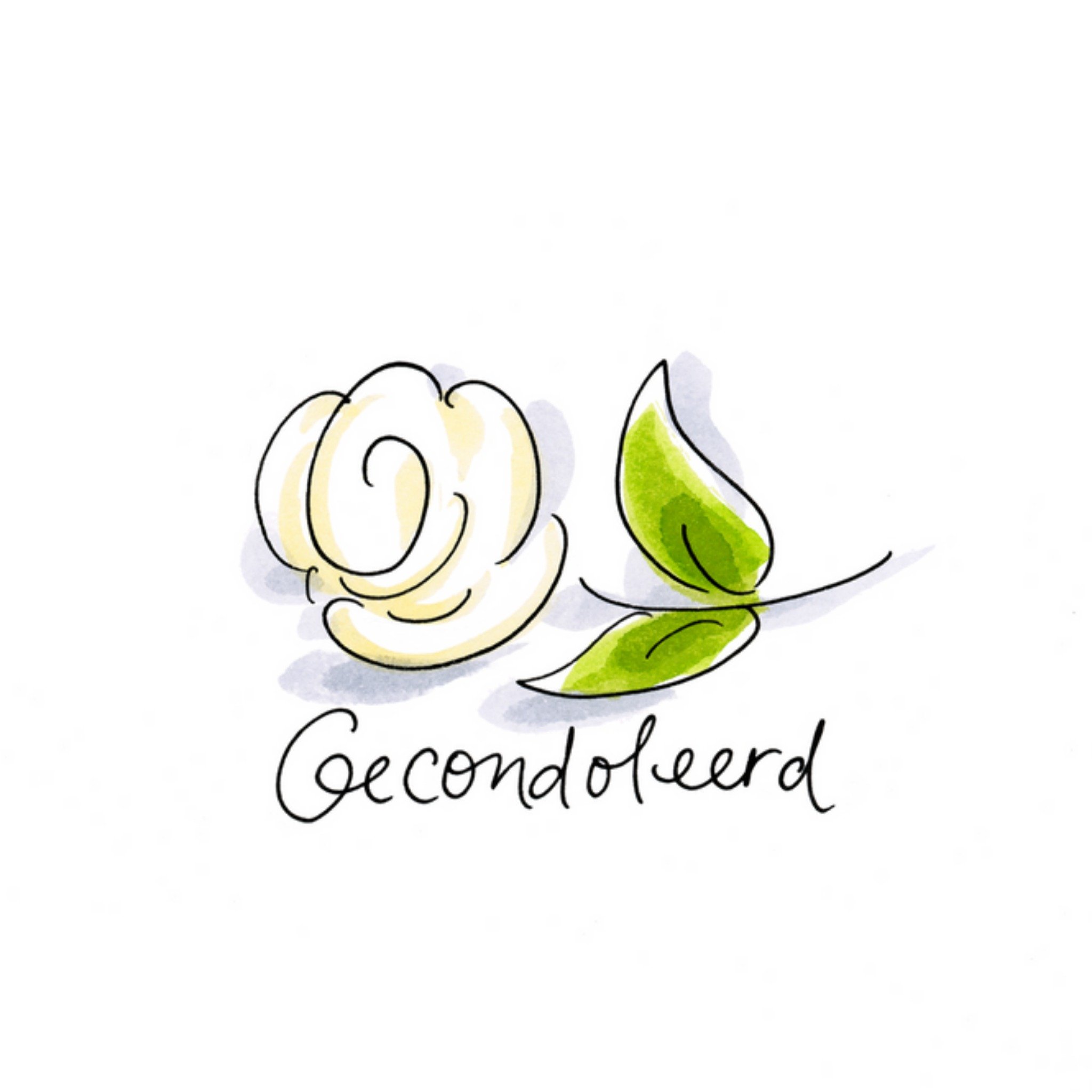 Blond Amsterdam - Condoleancekaart met witte roos