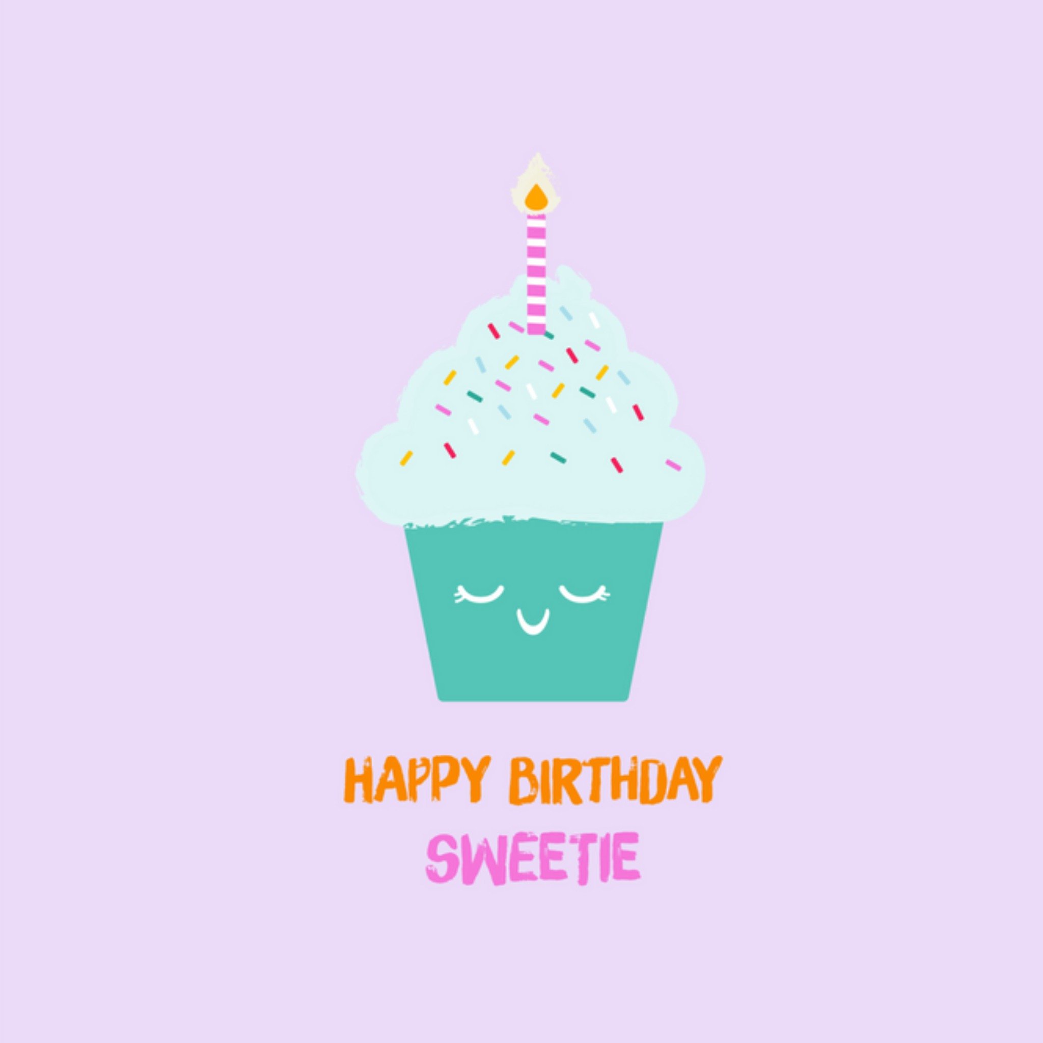 Verjaardagskaart - Cupcake - Paars