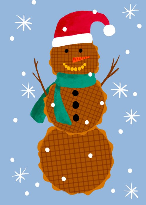 Greetz | Kerstkaart | Stroopwafel sneeuwman 