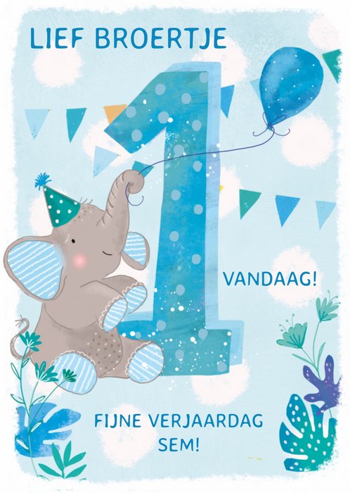 Ling Design | Verjaardagskaart | olifant | naam