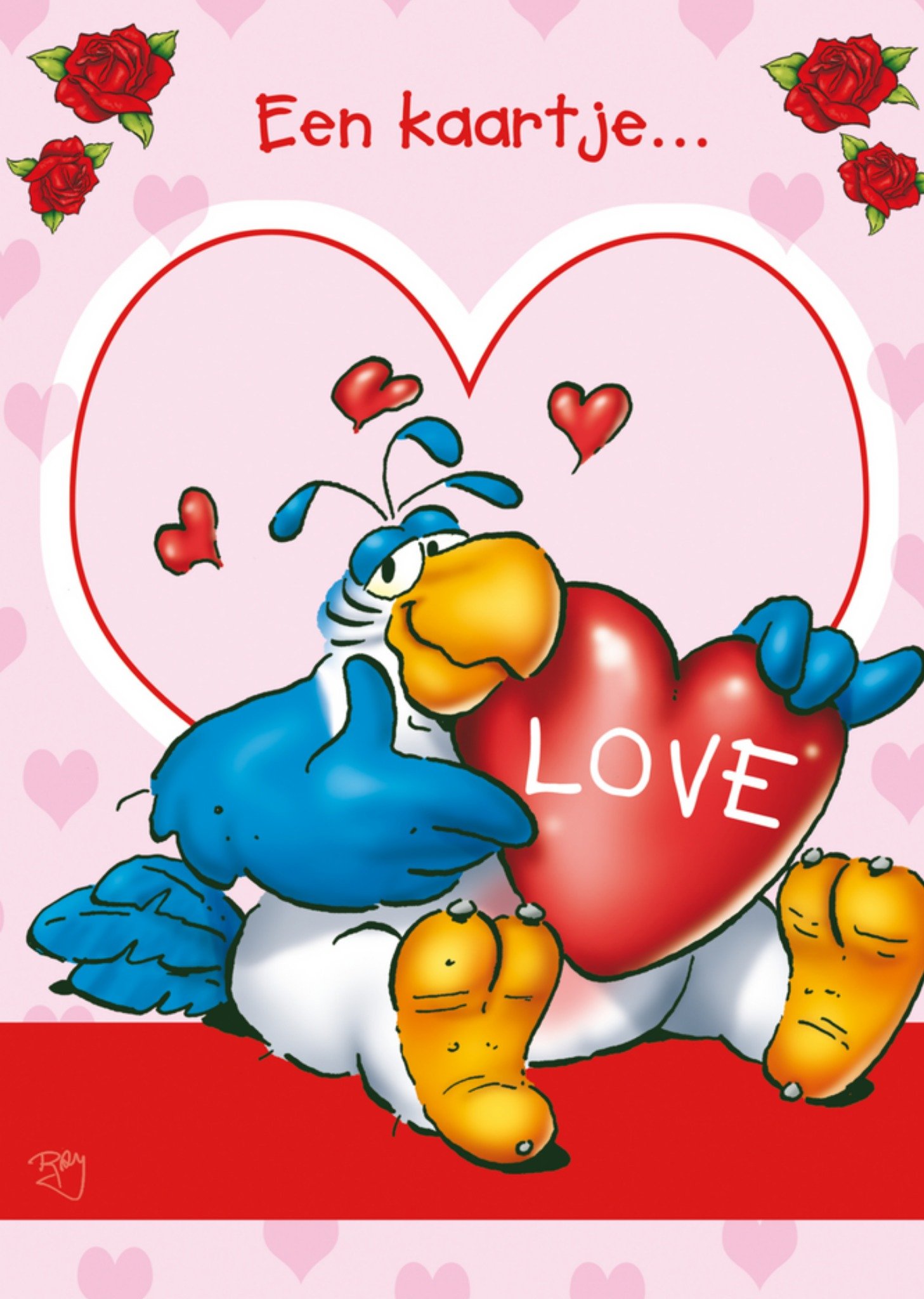 Doodles - Valentijnskaart - Illustratie - Vogel