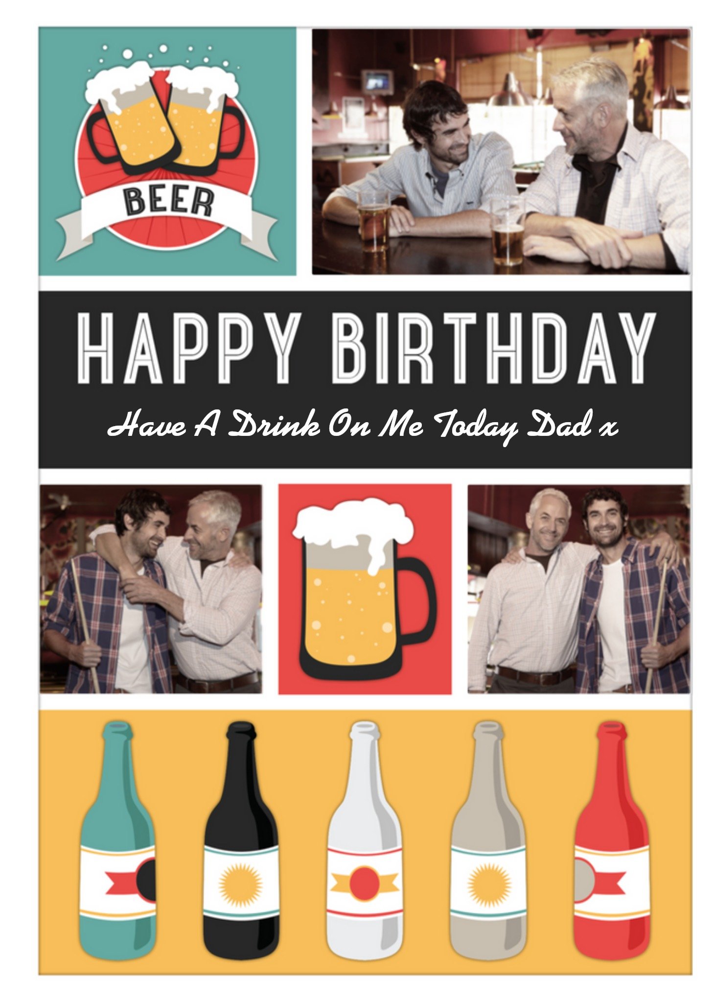 Verjaardagskaart - fotokaart biertjes