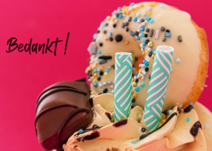 Photoflash | Bedankkaart | cupcake | donut