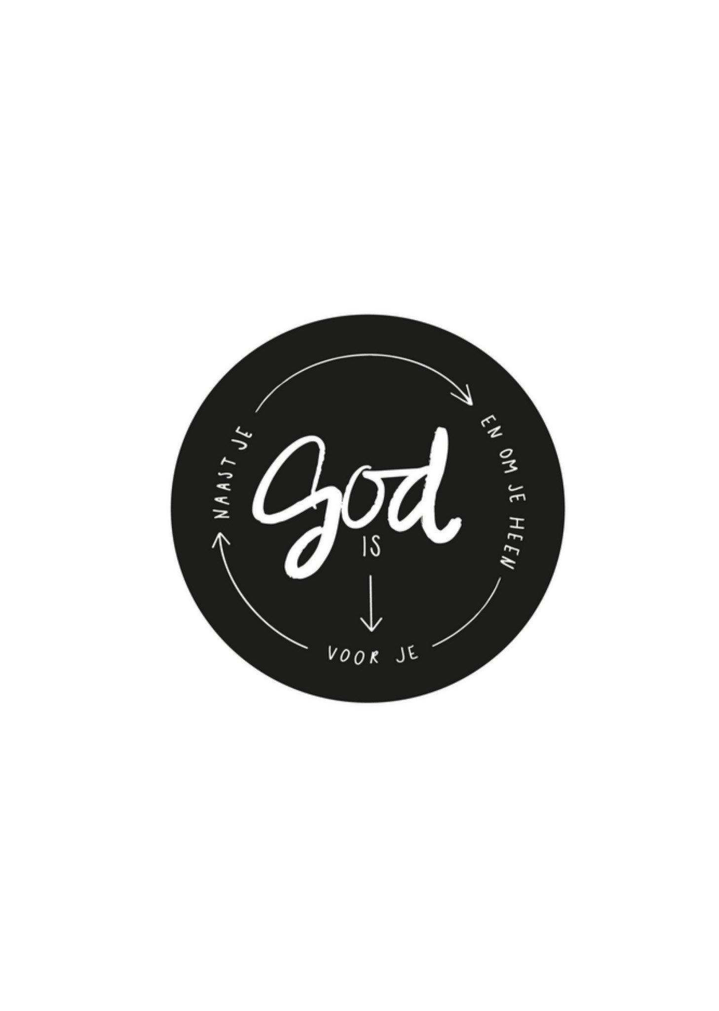 Dagelijksebroodkruimels - Bemoedigingskaart - god is voor je, naast je en om je heen