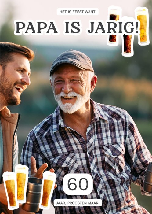 Greetz | Verjaardagskaart | Bier | Papa is jarig | Met leeftijd