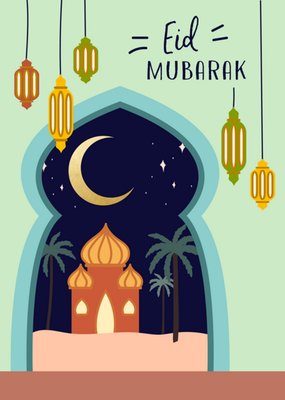 Greetz | Eid Mubarak kaart | Ilustratie