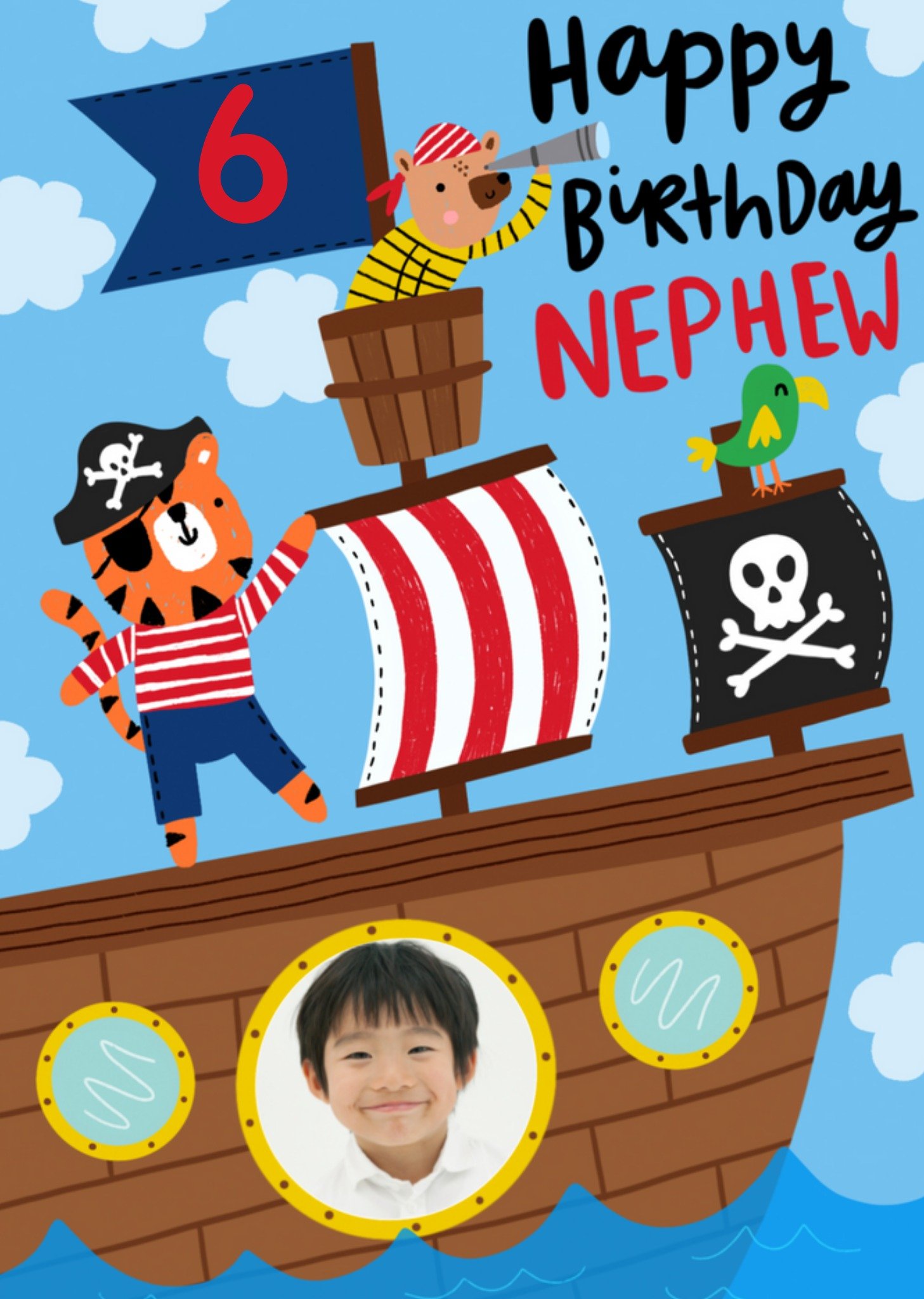 Verjaardagskaart - Tiger piraat