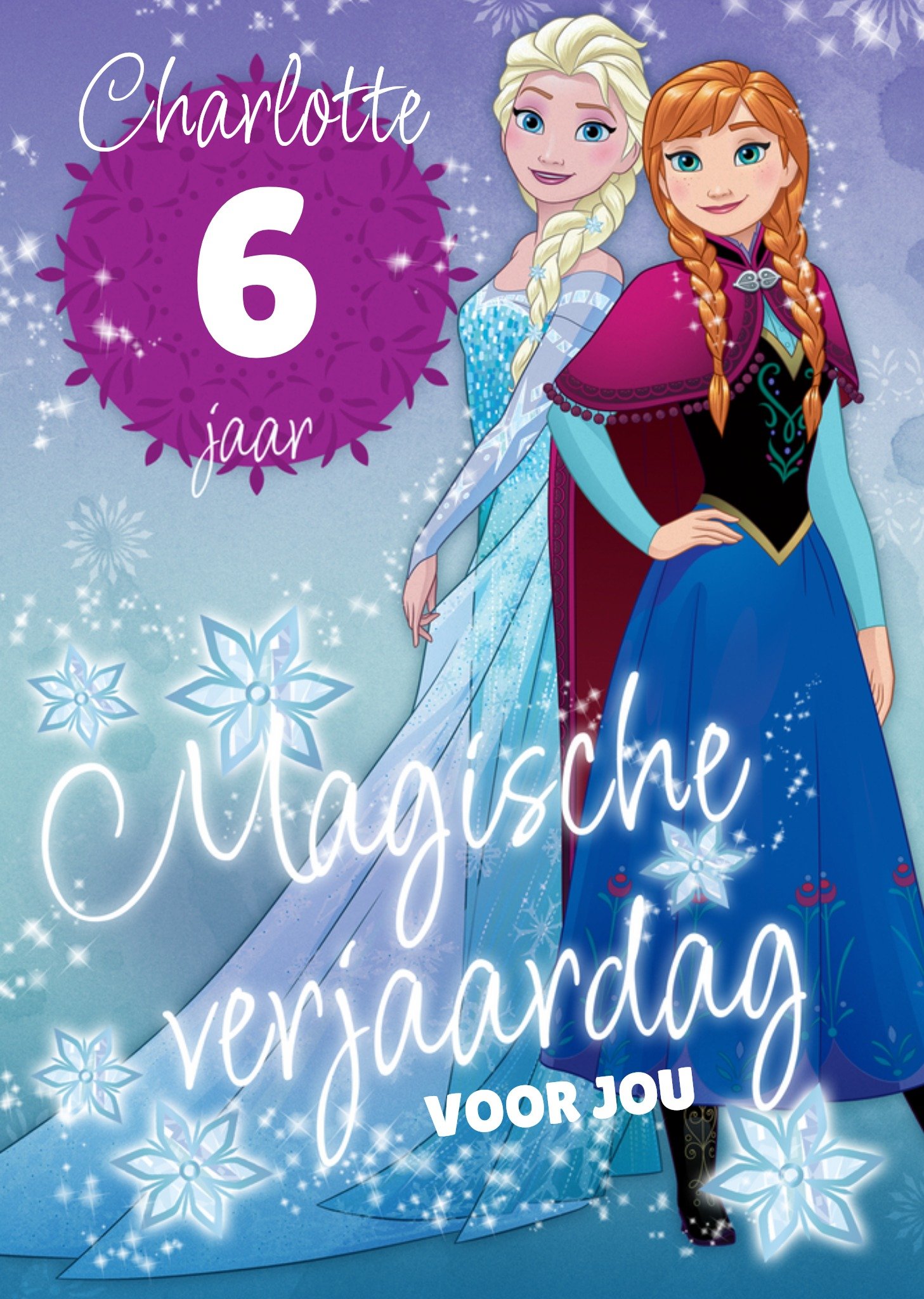 Frozen - Verjaardagskaart - Met naam en leeftijd