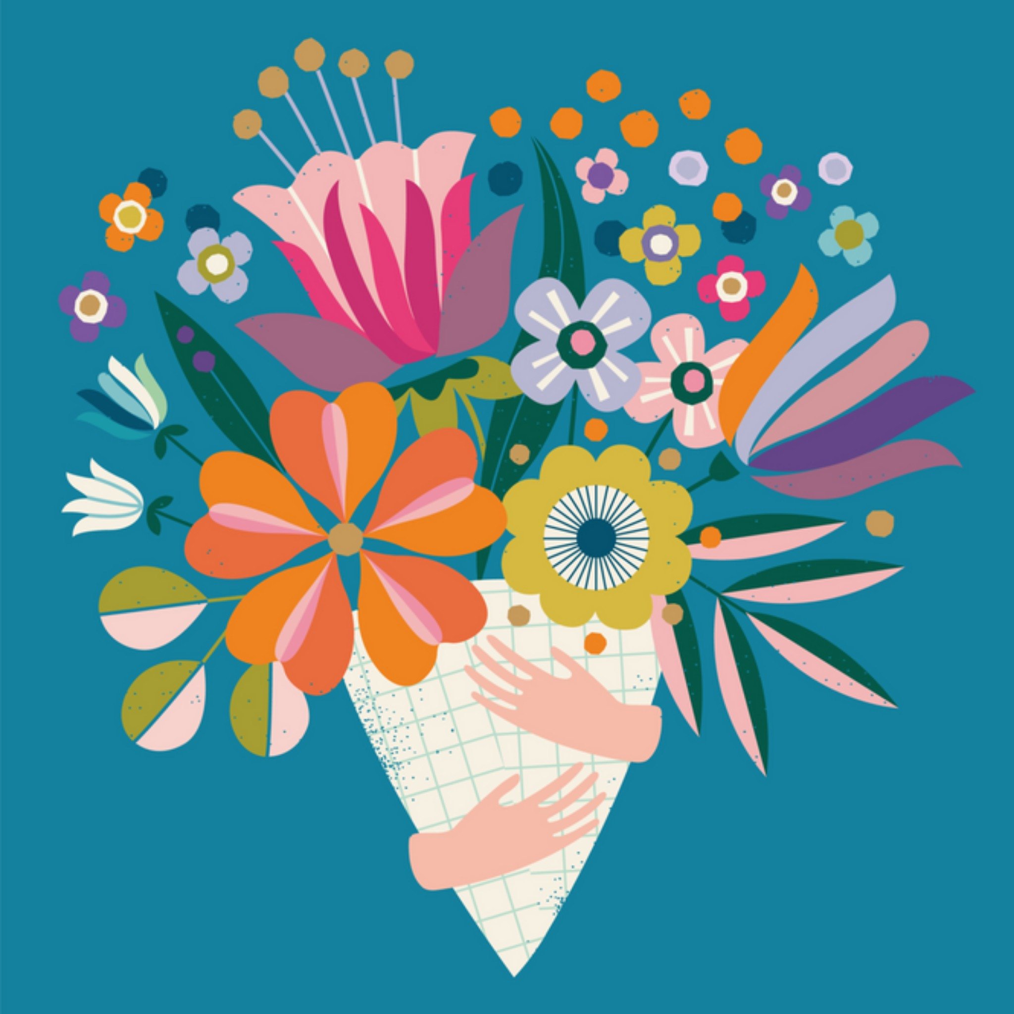 Paperclip - Zomaar kaart - Bosje bloemen