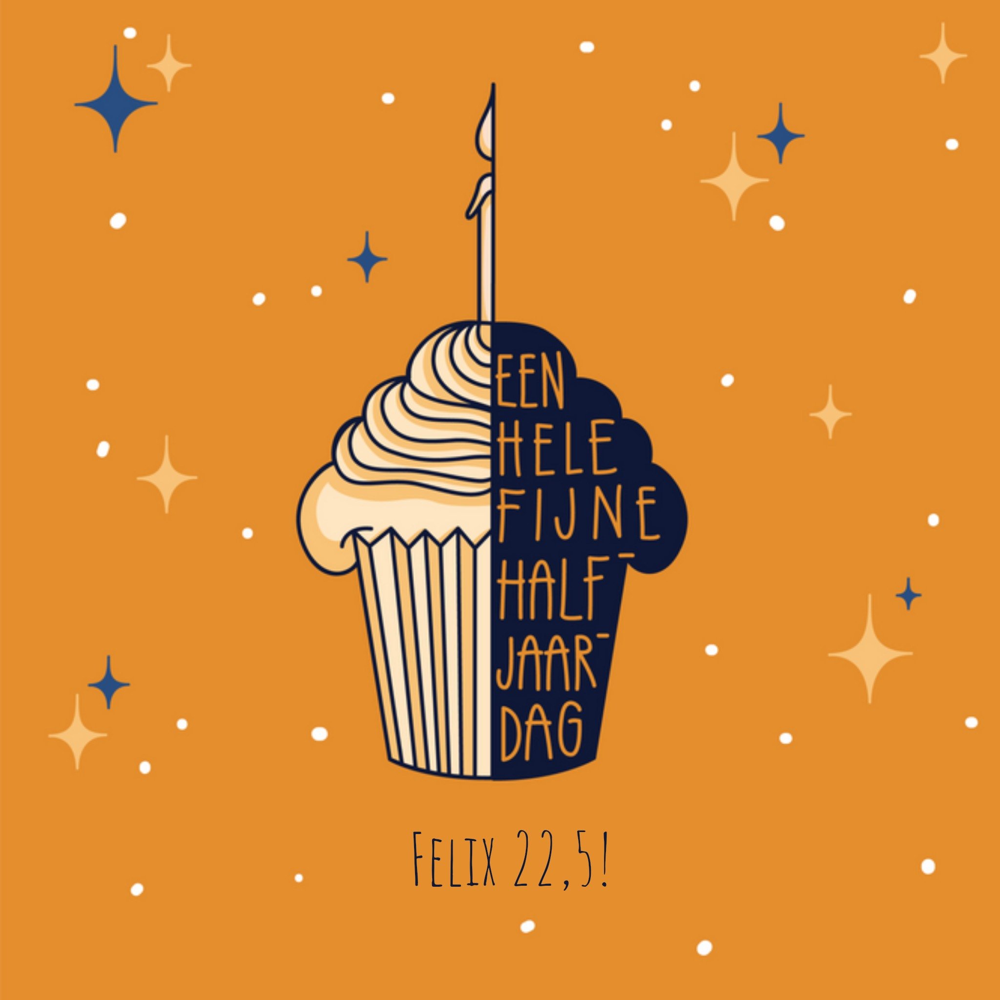 Verjaardagskaart - Cupcake - Illustratie