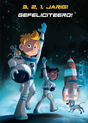 De Kleine Astronauten | Verjaardagskaart | 3,2,1 Jarig!