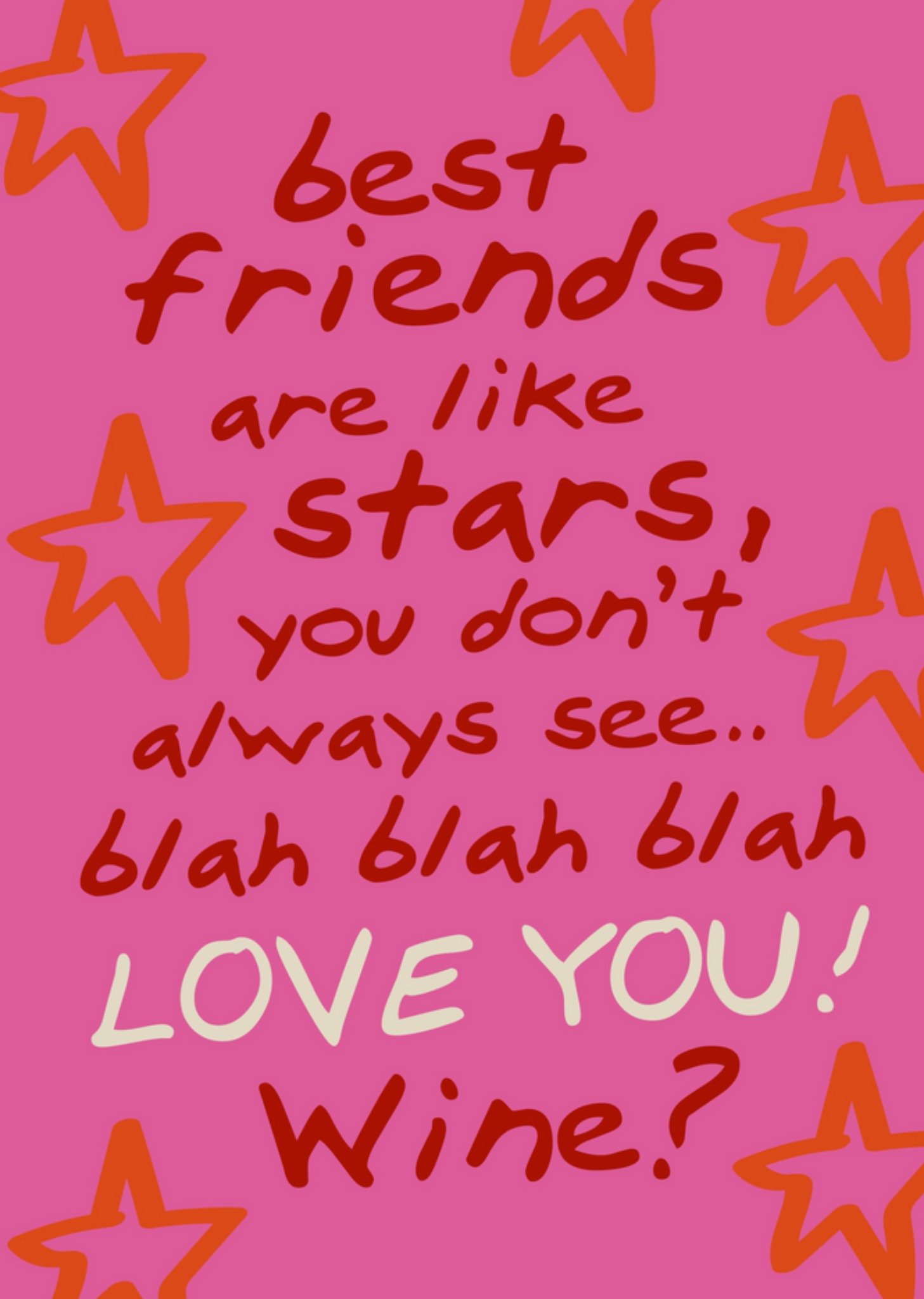 Valentijnskaart - Friends are like stars