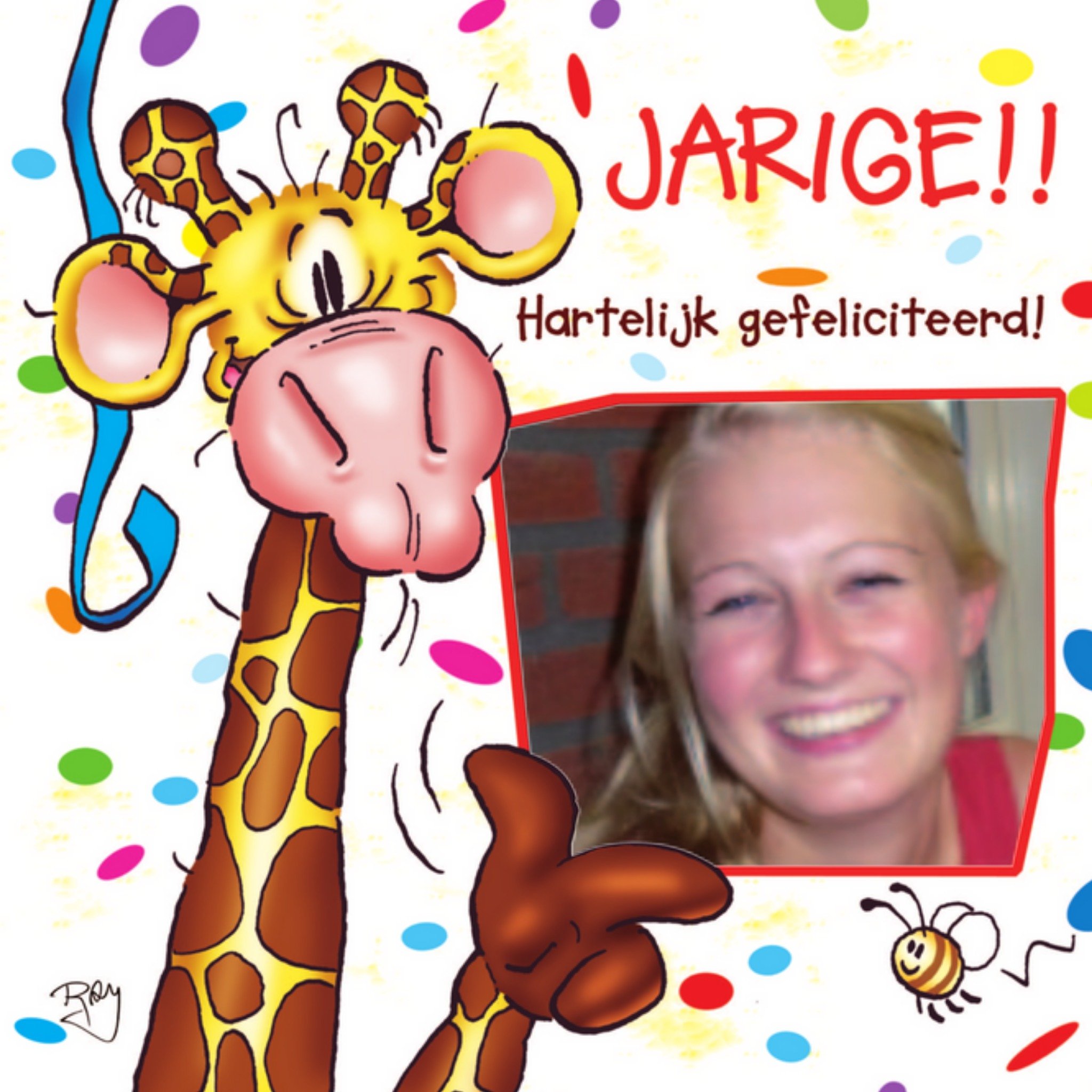 Doodles - Verjaardagskaart - foto - giraffen